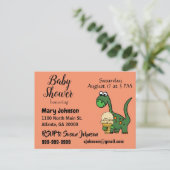 Funny Baby Dinosaur en Ice Cream Baby shower Uitnodiging Briefkaart (Staand voorkant)