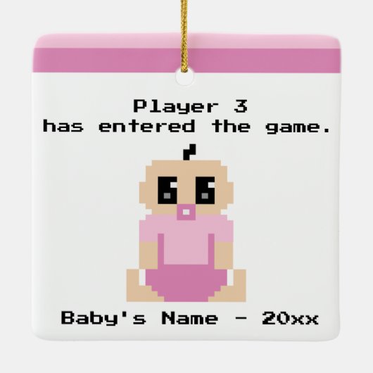 Funny Baby Eerste kerstvideo Game Ornament (Achterkant)