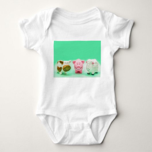 Funny Baby Farm Animals Cow Pig Sheep T-Shirt (Voorkant)