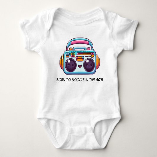 Funny Baby Geboren aan Boogie in de jaren '90 Body Romper (Voorkant)
