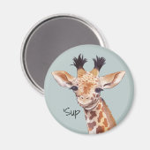 Funny Baby Giraffe gepersonaliseerd Magneet (Voorkant / Achterkant)