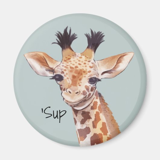 Funny Baby Giraffe gepersonaliseerd Magneet (Voorkant)