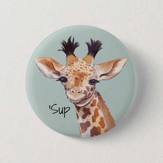 Funny Baby Giraffe gepersonaliseerd Ronde Button 5,7 Cm (Voorkant)