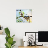Funny Baby Great Horned Owls Wildlife Fine Art Poster (Thuiskantoor)