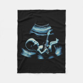 Funny Baby Guitar Player Rock Music Pregnancy Anno Fleece Deken (Voorkant)