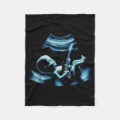 Funny Baby Guitar Player Rock Music Pregnancy Anno Fleece Deken (Voorkant)