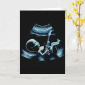 Funny Baby Guitar Player Rock Music Pregnancy Anno Kaart (Gele Bloem)