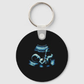 Funny Baby Guitar Player Rock Music Pregnancy Anno Sleutelhanger (Voorkant)