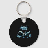 Funny Baby Guitar Player Rock Music Pregnancy Anno Sleutelhanger (Voorkant)