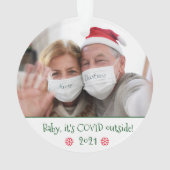 Funny Baby Het is Covid Outside Photo Snowflake Ornament (achterkant)