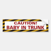 Funny Baby in Trunk Bumpersticker (Voorkant)