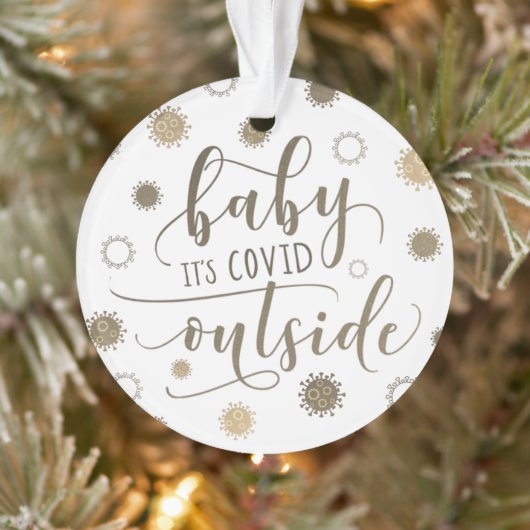 Funny BABY ITS COVID BUITEN de overlevende quarant Ornament (Boom)