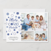 Funny BABY IT'S COVID OUTSIDE 3 Foto's Feestdagenkaart (Voorkant)