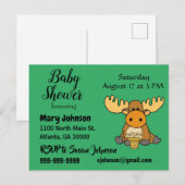 Funny Baby Moose Baby shower Uitnodiging Briefkaart (Voorkant / Achterkant)