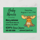 Funny Baby Moose Baby shower Uitnodiging Briefkaart (Voorkant)