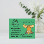 Funny Baby Moose Baby shower Uitnodiging Briefkaart (Staand voorkant)