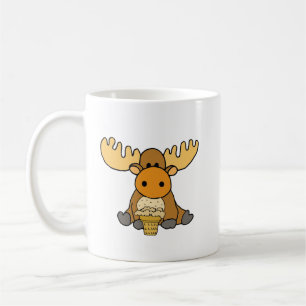 Funny Baby Moose eet Ice Cream Koffiemok