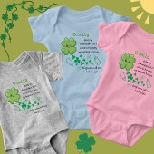 Funny Baby Quote Green Clover St Patricks Romper
