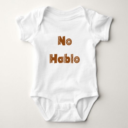 Funny Baby Romper Spain No Hablo (Voorkant)