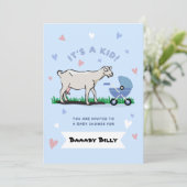 Funny Baby shower Goat Invitation Kaart (Staand voorkant)