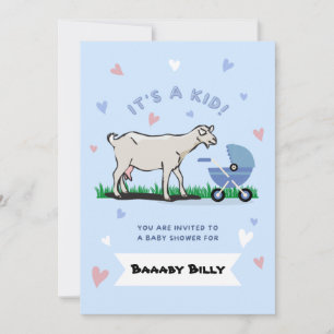 Funny Baby shower Goat Invitation Kaart