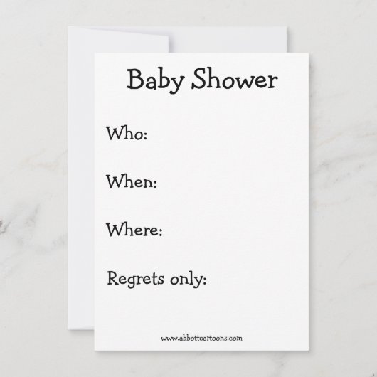 Funny Baby shower Uitnodiging (Achterkant)