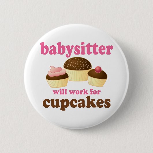 Funny Baby Sitter Ronde Button 5,7 Cm (Voorkant)