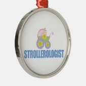 Funny Baby Stroller Metalen Ornament (Rechts)
