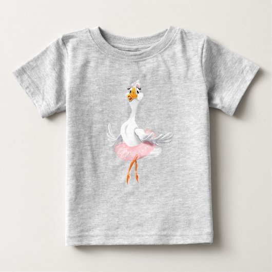 Funny Baby T-Shirt met Ballerina Duck (Voorkant)