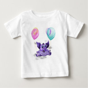 Funny Baby T-Shirt met Happy Elephant