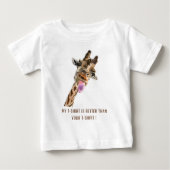 Funny Baby T-Shirt met Playful Giraffe - Lach (Voorkant)