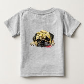 Funny Baby T-Shirt met Pug Dog (Achterkant)