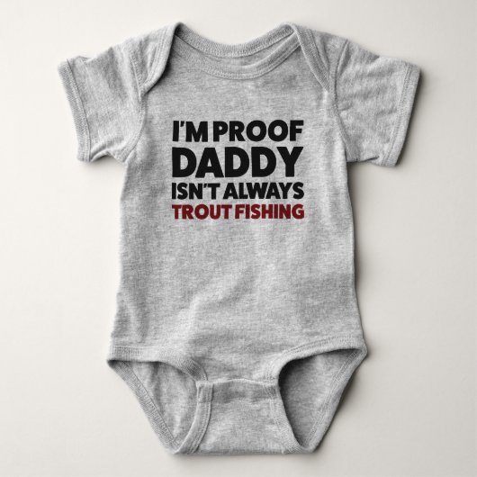 Funny Baby Trout Vist Jersey Bodysuit Shirt (Voorkant)