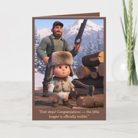 Funny Baby's First Steps Card Kaart (Voorkant)