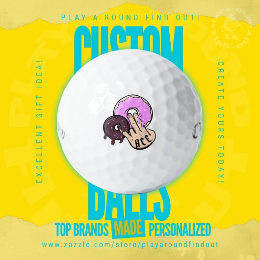 Funny Bachelor Party Donut Hand Tattoo Monogram Golfballen