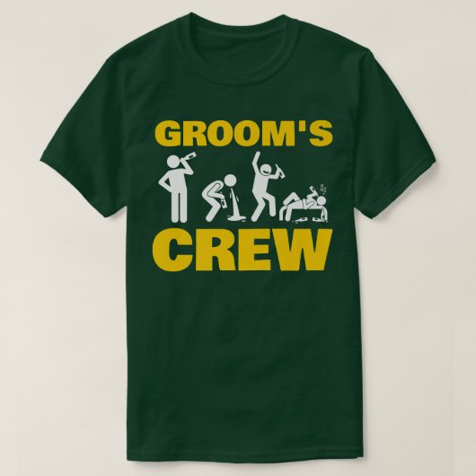 Funny Bachelor Party Grooms Crew-stadion T-shirt (Design voorkant)