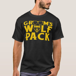 Funny Bachelor Party Grooms Wolfpack bruiloft T-shirt