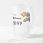 Funny bachelor party quote T-Rex gepersonaliseerd Matglas Bierpul (Voorkant rechts)