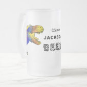 Funny bachelor party quote T-Rex gepersonaliseerd Matglas Bierpul (Voorkant links)