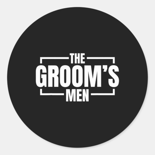 Funny Bachelor Party The Grooms Mannen Stal Weddin Ronde Sticker (Voorkant)