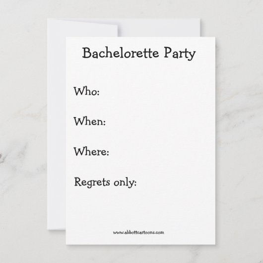 Funny Bacheloratte Party Kaart (Achterkant)