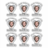 Funny Bachelorette Party Groom's Face Favor Sticker (Voorkant)