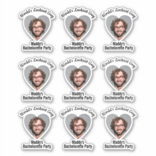 Funny Bachelorette Party Groom's Face Favor Sticker
