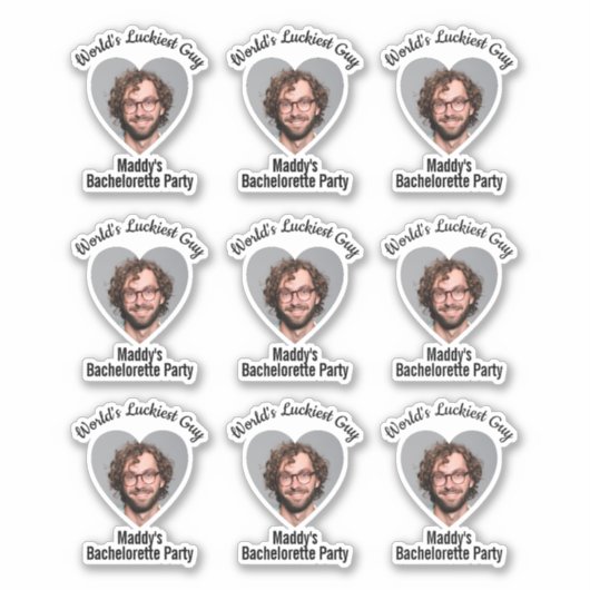 Funny Bachelorette Party Groom's Face Favor Sticker (Voorkant)