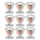 Funny Bachelorette Party Groom's Face Favor Sticker (Voorkant)