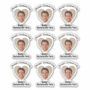 Funny Bachelorette Party Groom's Face Favor Sticker
