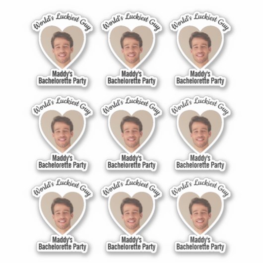 Funny Bachelorette Party Groom's Face Favor Sticker (Voorkant)