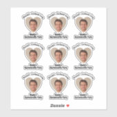 Funny Bachelorette Party Groom's Face Favor Sticker (Vel)