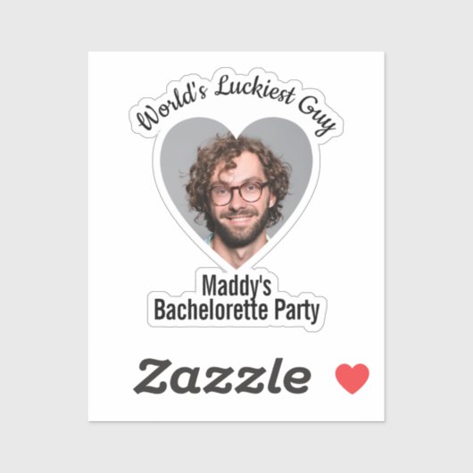 Funny Bachelorette Party Groom's Face Individual Sticker (Vel)