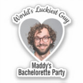 Funny Bachelorette Party Groom's Face Individual Sticker (Voorkant)